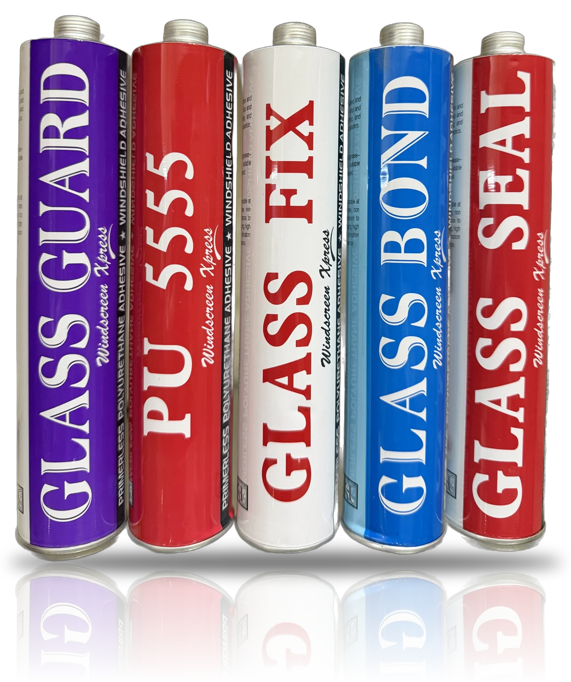 PU sealants: Glass Guard, PU 5555, Glass Fix, Glass Bond and Glass Seal